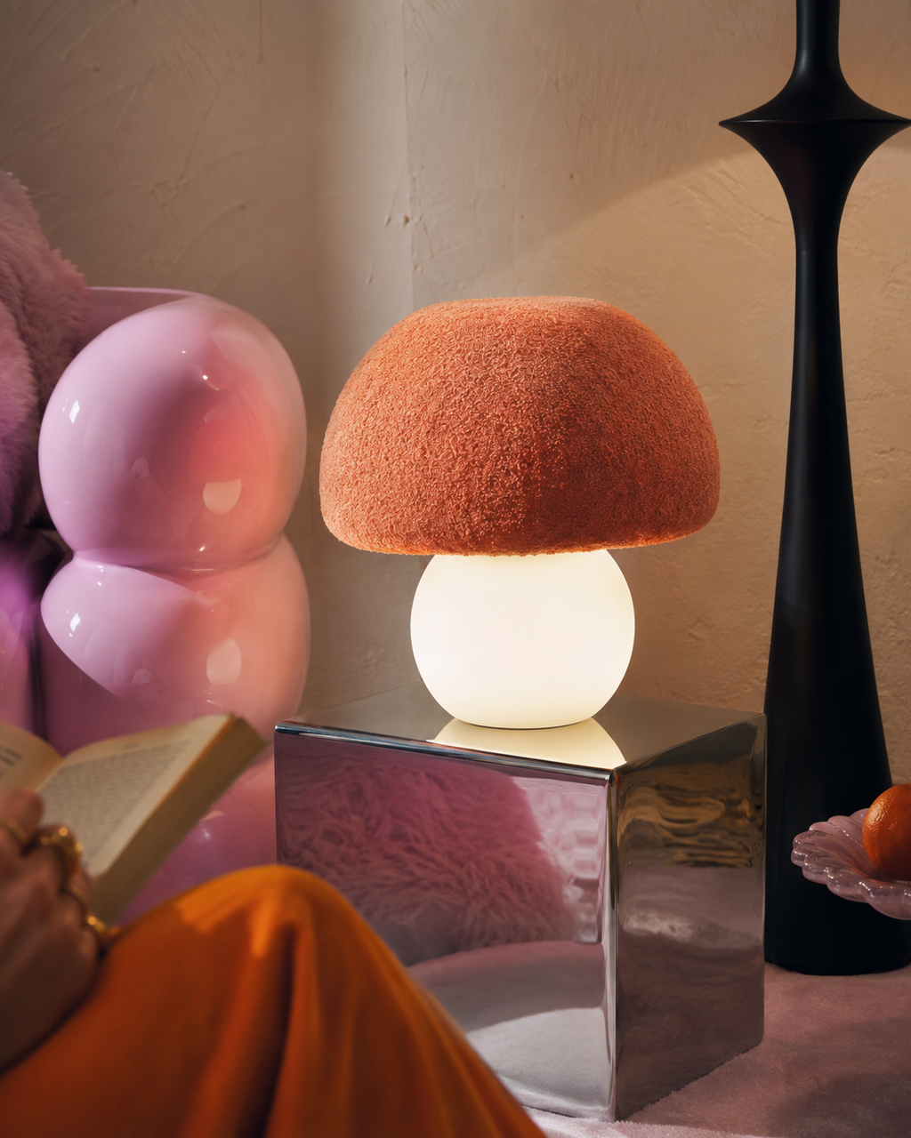 Mush lamp — studio on chrome cube