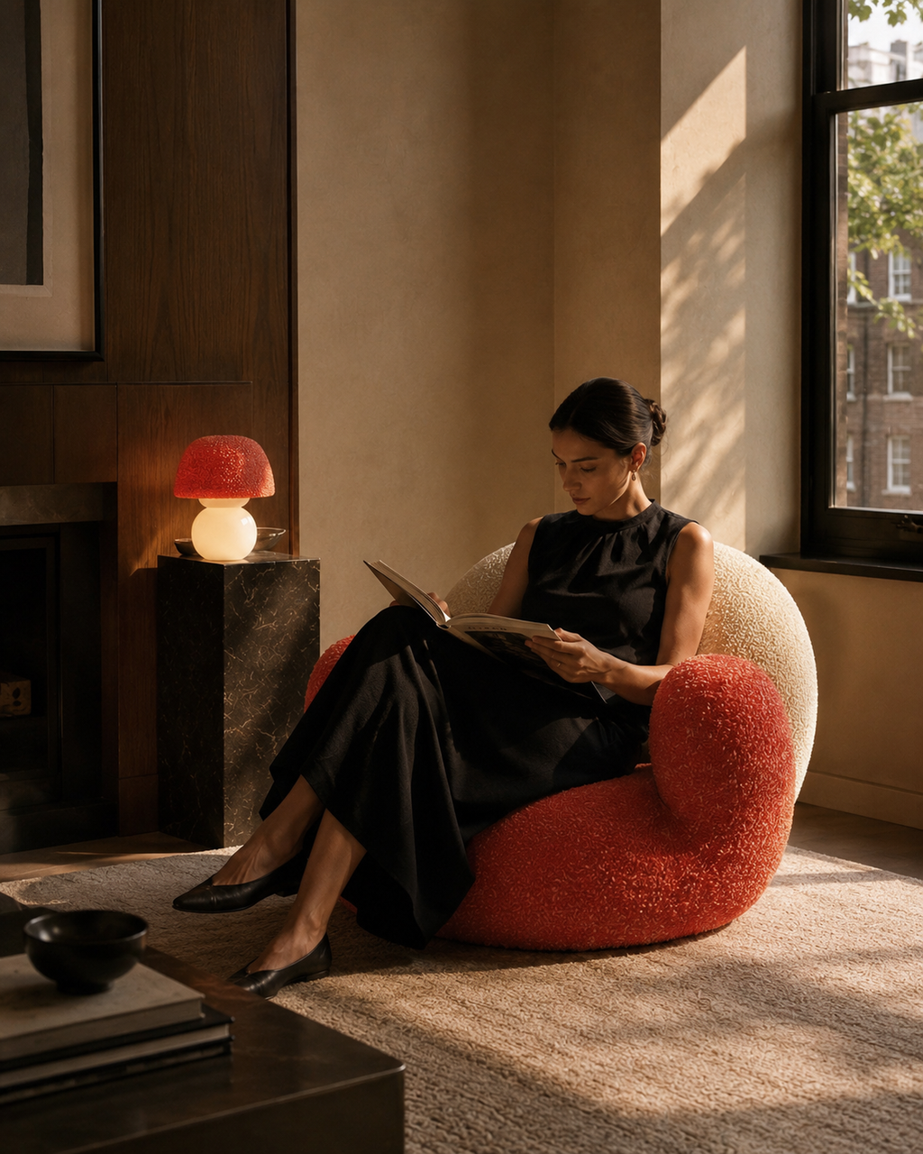 Mush lamp — bedside reading lifestyle