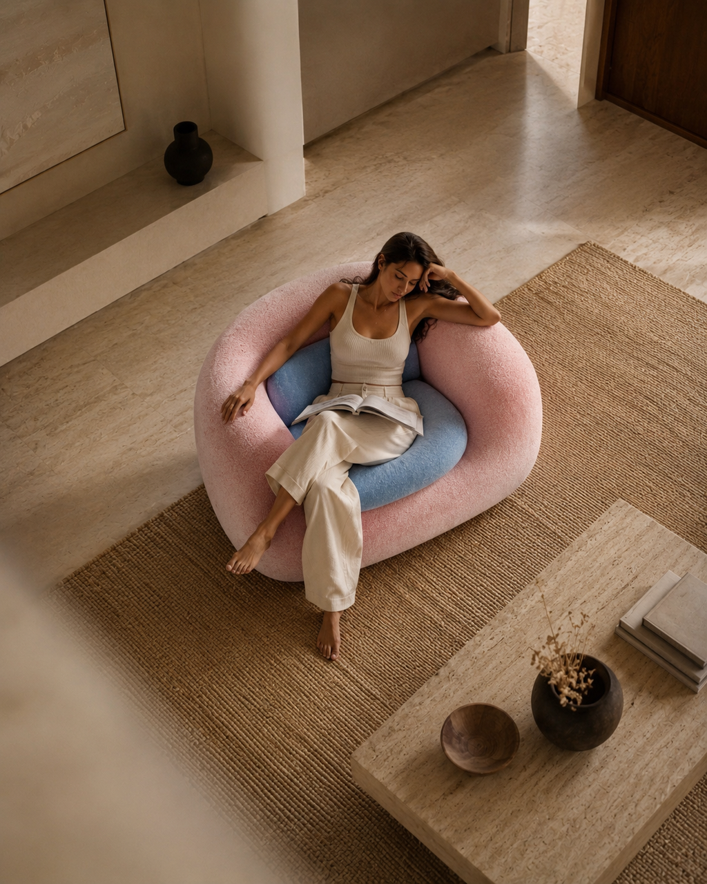 Suggy armchair — aerial travertine loft