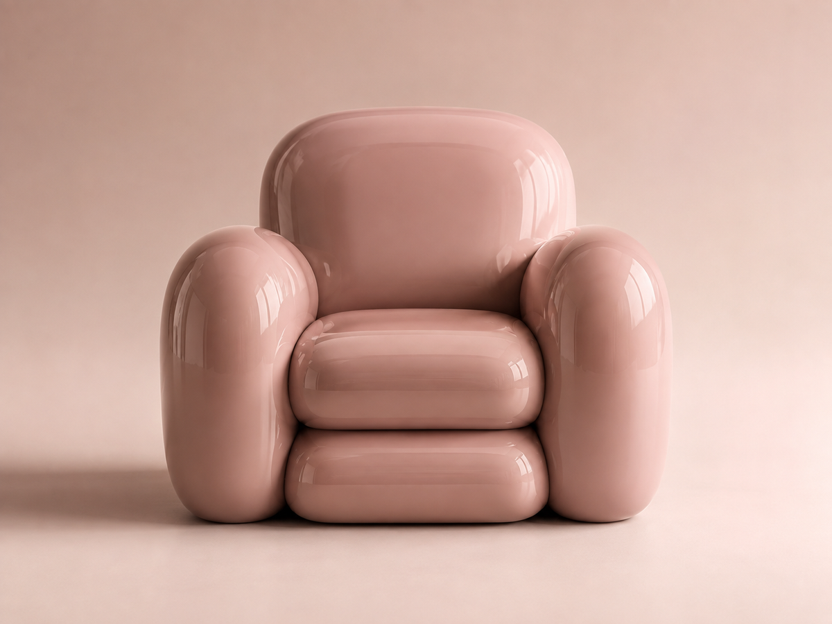 Bally armchair — Peach